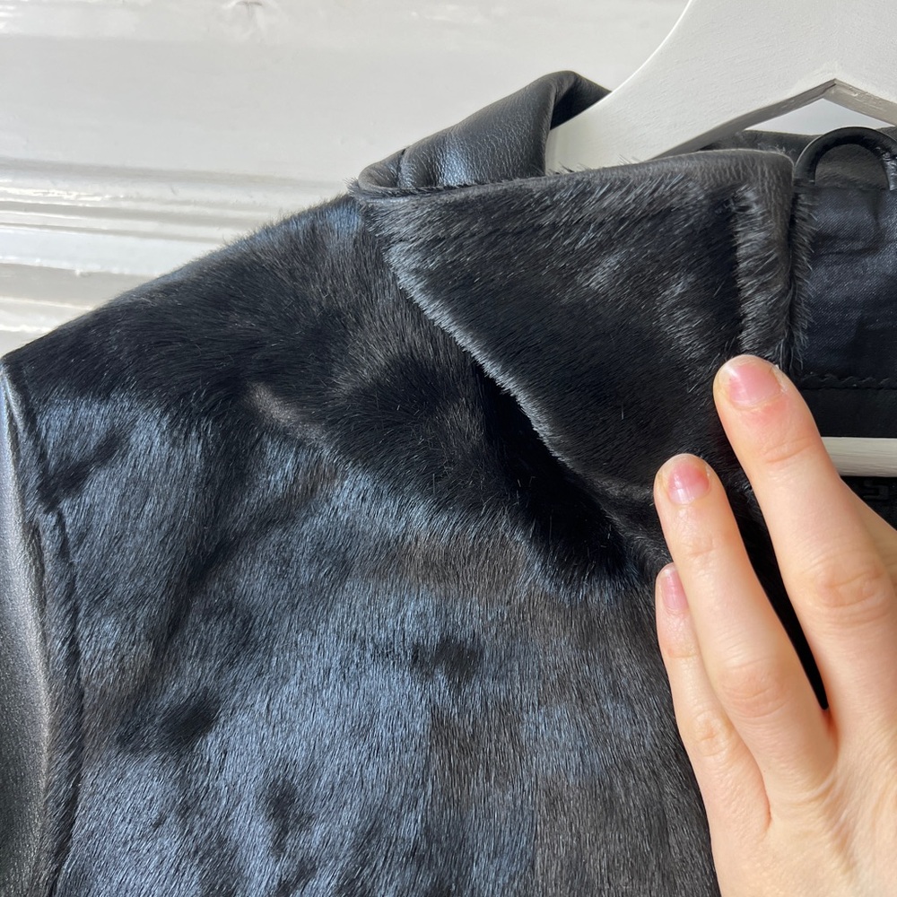 Vintage Guess Ponyhair Leather Jacket - Picture 5 of 9